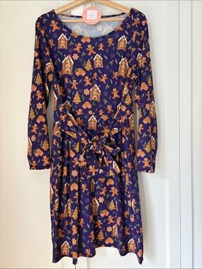 Holiday Gingerbread Print Women’s Dress